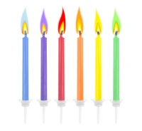 Candles "Colorful flames" , 6 pcs