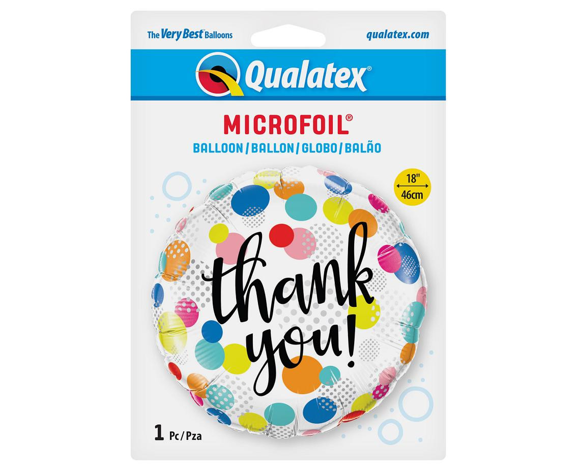 Foil balloon 18" QL CIR - "Thank You Dots Upon Dots" EOL