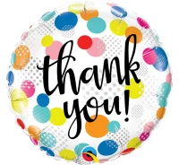 Foil balloon 18" QL CIR - "Thank You Dots Upon Dots" EOL
