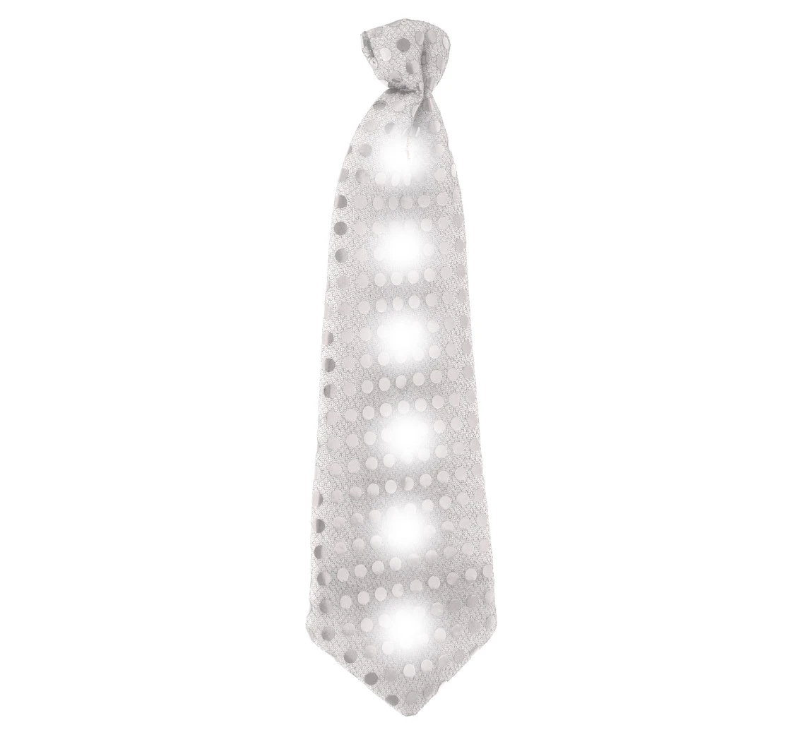 Led sequin tie, silver EOL