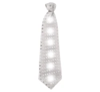 Led sequin tie, silver EOL