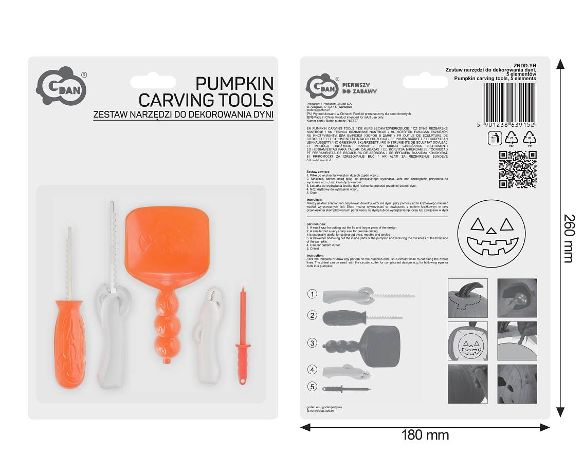 Pumpkin decoration set, 5 elements