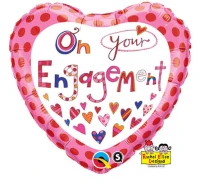 Foil balloon 18" QL HRT "On Your Engagement" EOL
