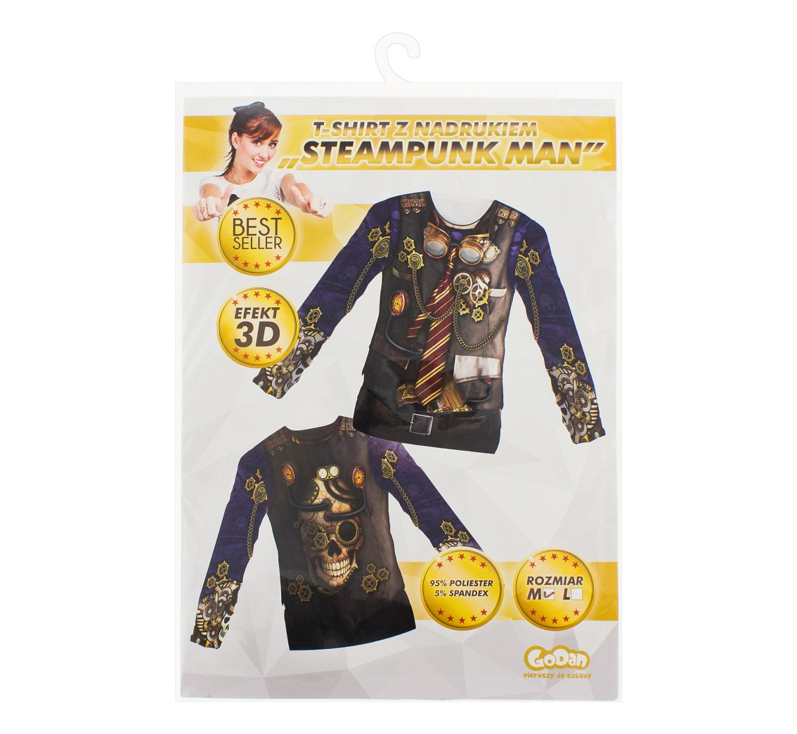 T-shirt z nadrukiem Steampunk Man, rozm. M KK
