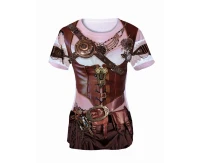 T-Shirt with Steampunk Lady printing, size L EOL