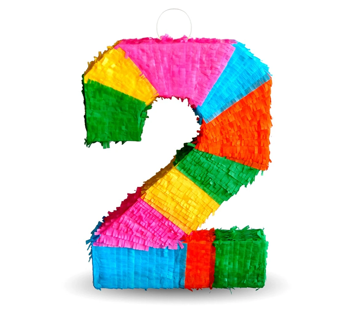Pinata digit  "2", size 50x35x7.5 cm, (EC) EOL