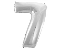 Foil balloon B&C digit 7, silver, 92 cm