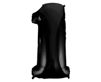 Foil balloon B&C digit 1, black, 92 cm