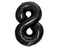 Foil balloon B&C digit 8, black, 92 cm