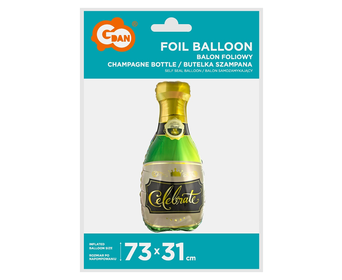 Foil balloon "Champagne bottle" , 73x31 cm
