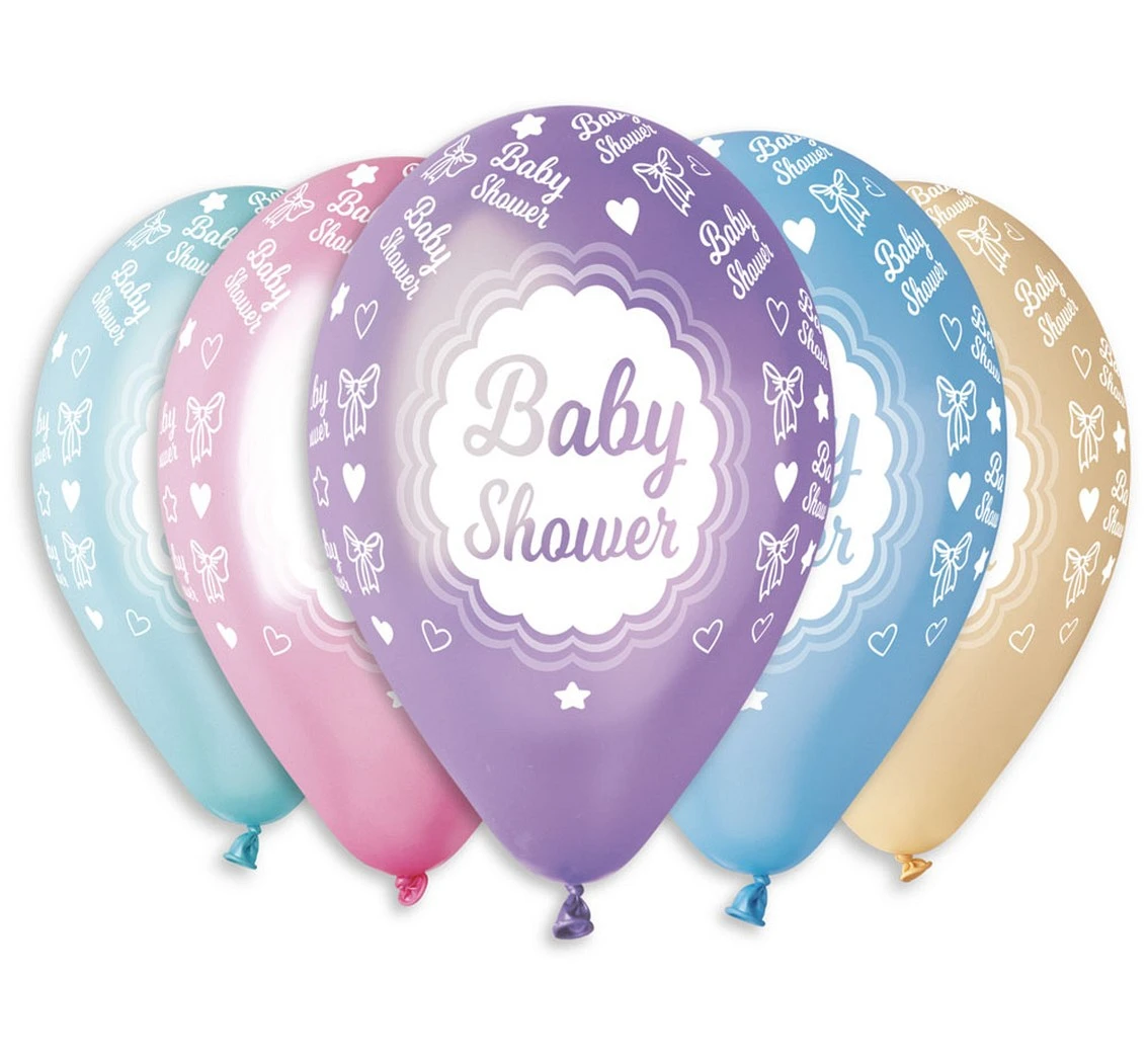 Balloons Gemar 12", premium "baby shower", metallic, 5pcs
