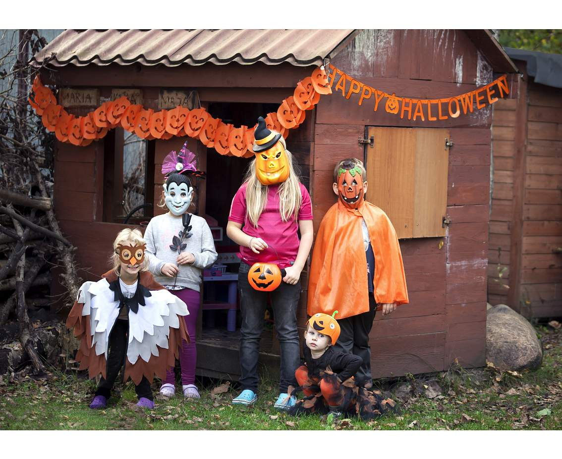 Pumpkin paper garland, orange, 18.8.5x20x300 cm