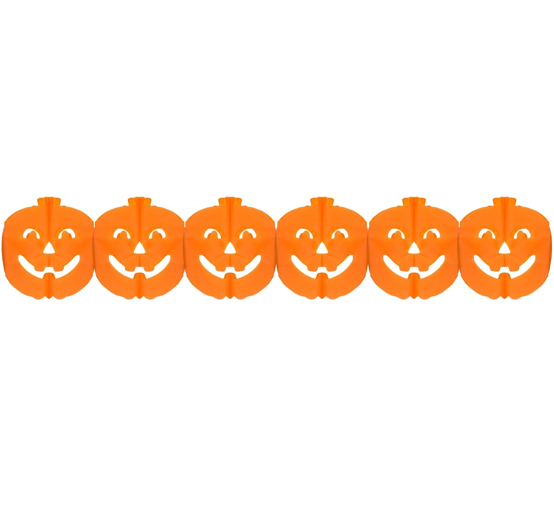 Pumpkin paper garland, orange, 18.8.5x20x300 cm