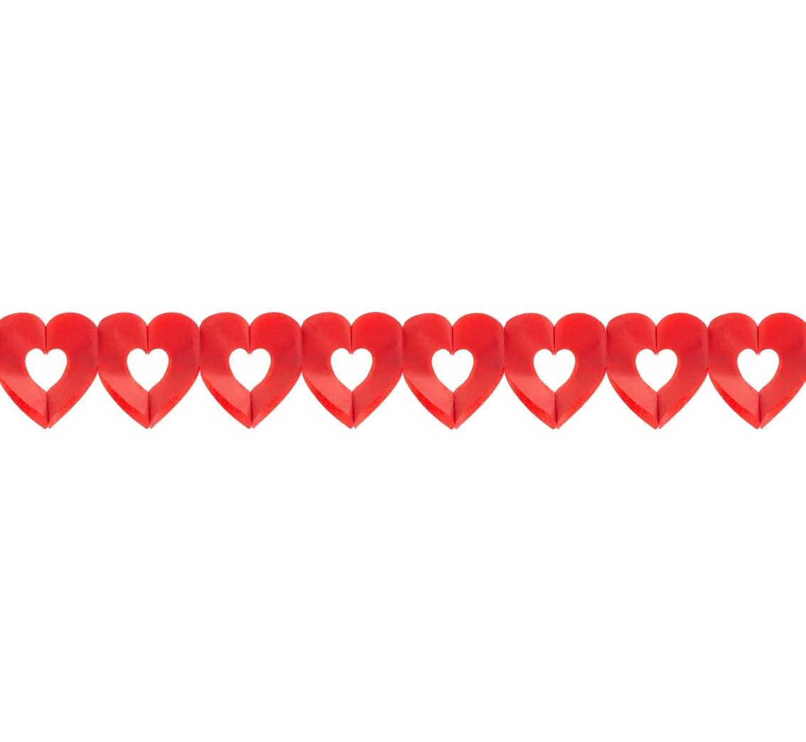 Paper garland "Heart", 17x17x300 cm EOL