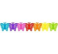Paper garland "Rainbow Butterflies", 360 x 18.5 x 17 cm EOL