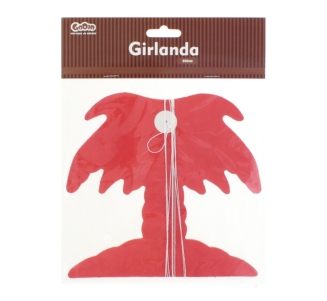 Paper garland Rainbow Palm Tree, 18x17x300 cm EOL