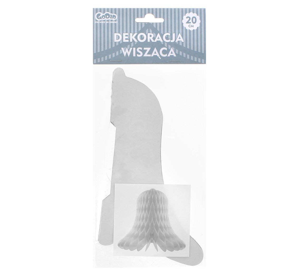 Hanging decoration "Bell", silver, 20 cm, 1 pc EOL
