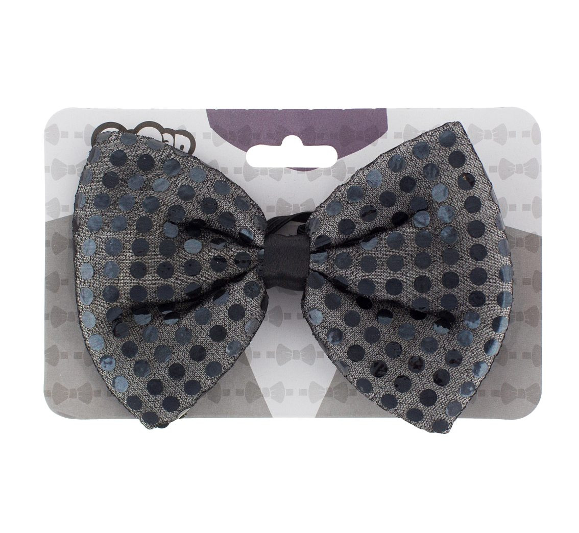 Sequin light up bow-tie, black