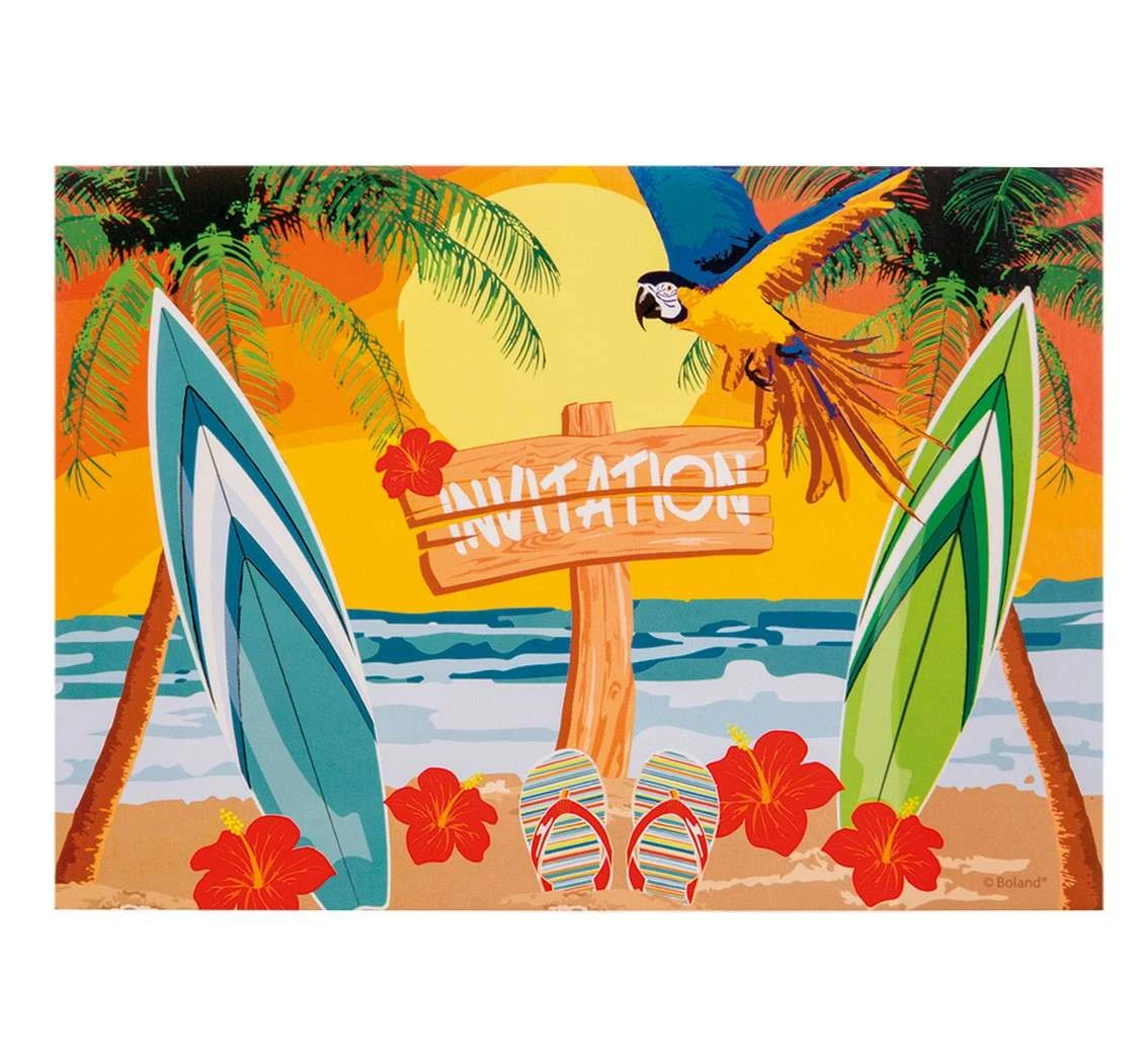 Invitations to the Hawaiian party - beach EOL