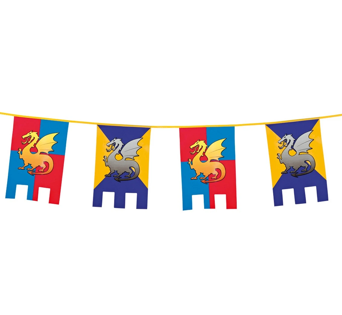 Girlanda triangle flags- knights and dragons