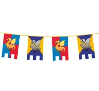 Girlanda triangle flags- knights and dragons