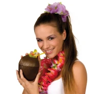 Coconut mug with straw