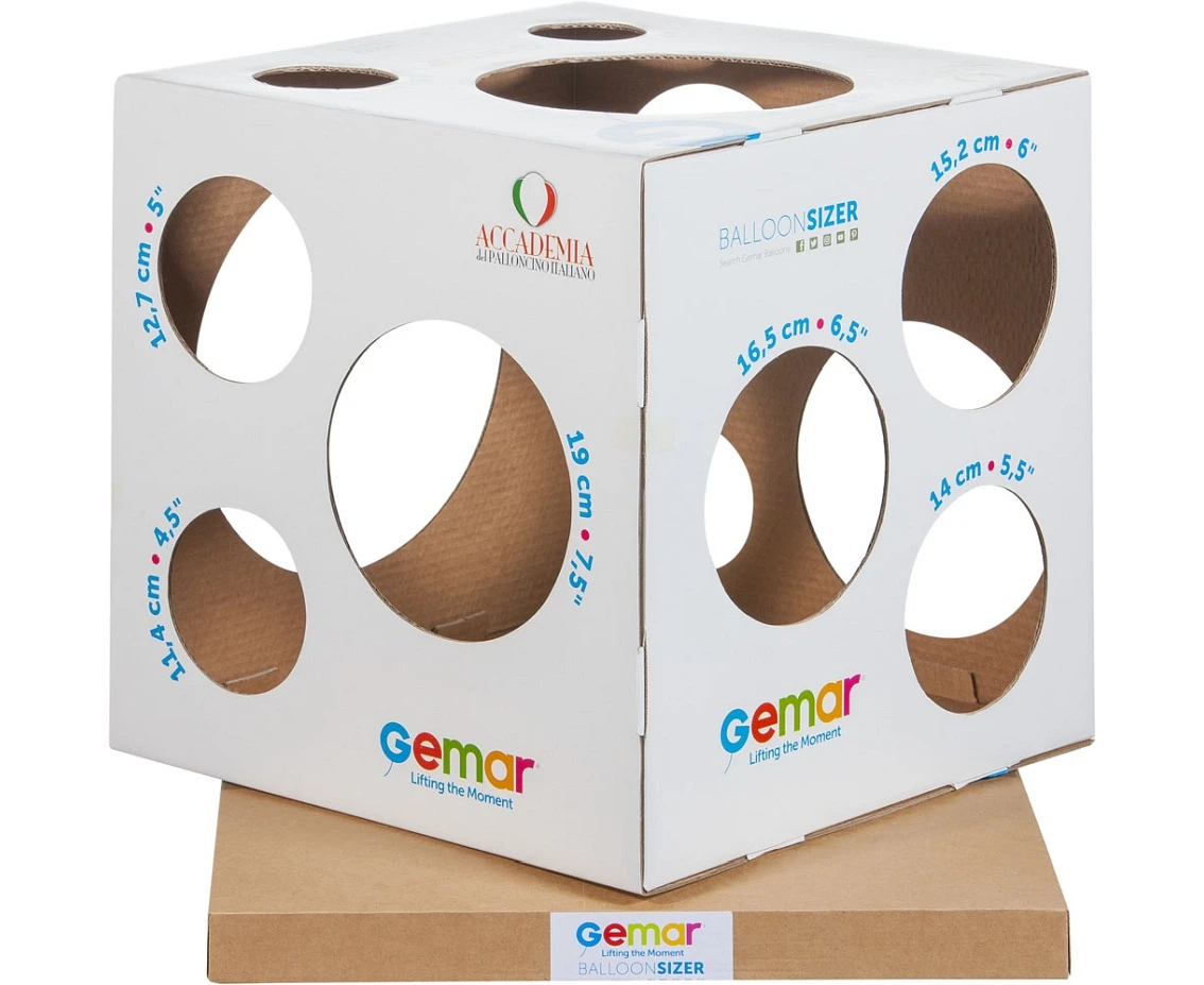 Balloon sizer - cube (Gemar), 14 sizes
