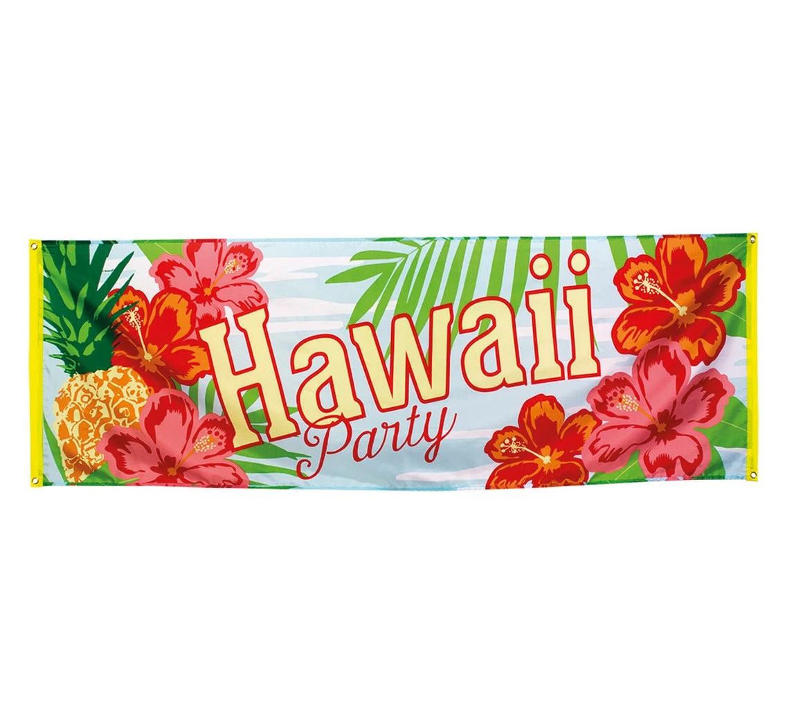 Banner Hawaii Party, size 74x220 cm, polyester