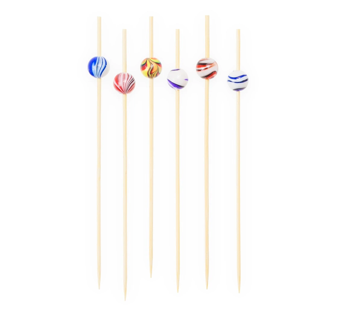 Cocktail picks "Ceramic Balls", assorted colours, 24 pcs EOL