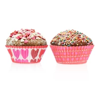 Paper cupcakes Hearts, 24 pcs