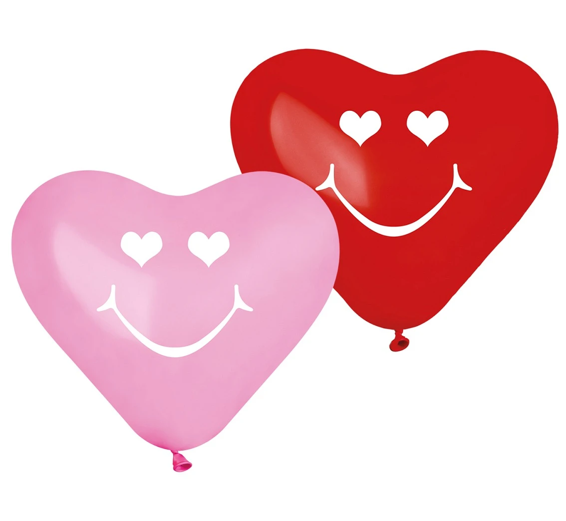 Balloons Gemar, premium smiling hearts, 5pcs