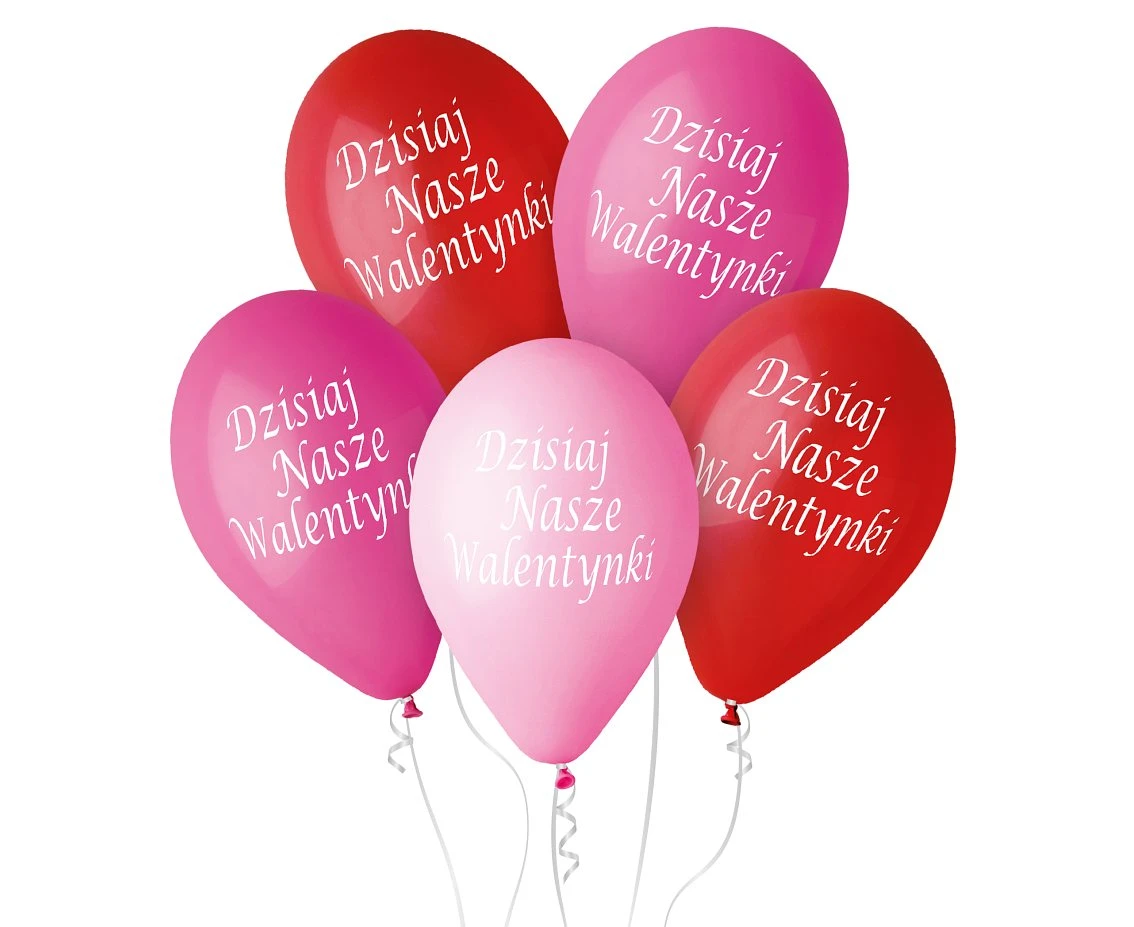 Balloons Gemar 12", pastel premium balloon "dzisiaj nasze walentynki", 5pcs EOL