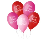 Balloons Gemar 12", pastel premium balloon "dzisiaj nasze walentynki", 5pcs EOL
