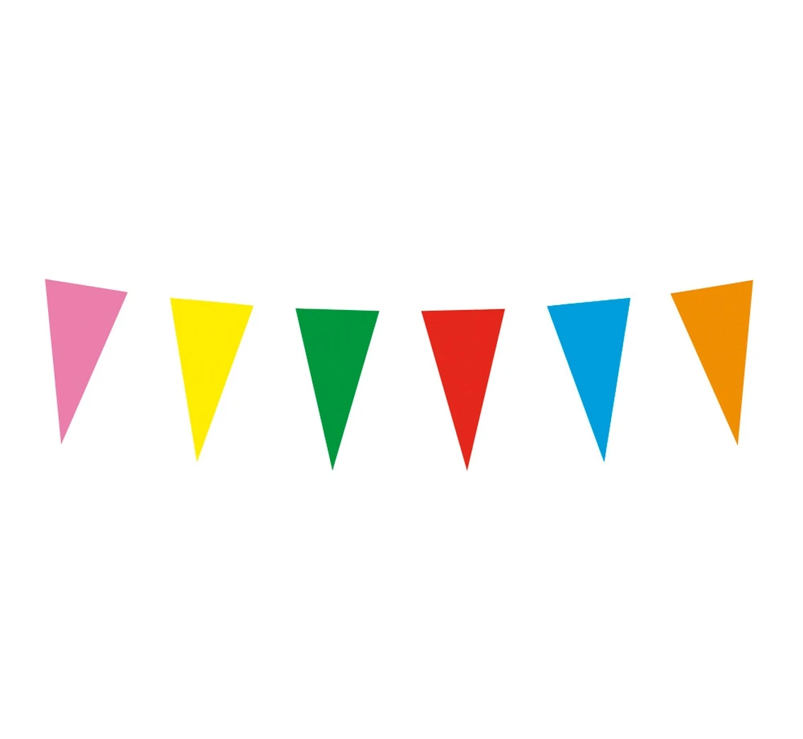 Paper garland triangle flags multicolors 10 m
