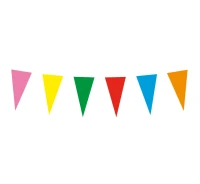 Paper garland triangle flags multicolors 10 m