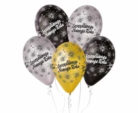 Balloons Gemar 12", premium "happy new year", metallic, 6pcs