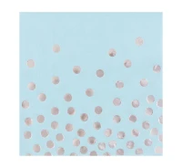 Paper napkins "Silver dots", light blue, size 33 x 33 cm, 12 pcs. EOL