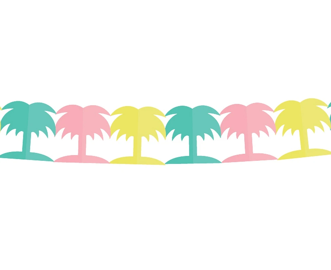 Paper garland "Colourful Palm tree", size 360 x 17.8 x 18 cm, 1 pc EOL