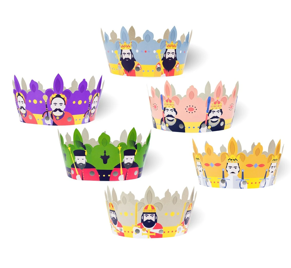 Paper crowns "Royal Party", 6 pcs EOL