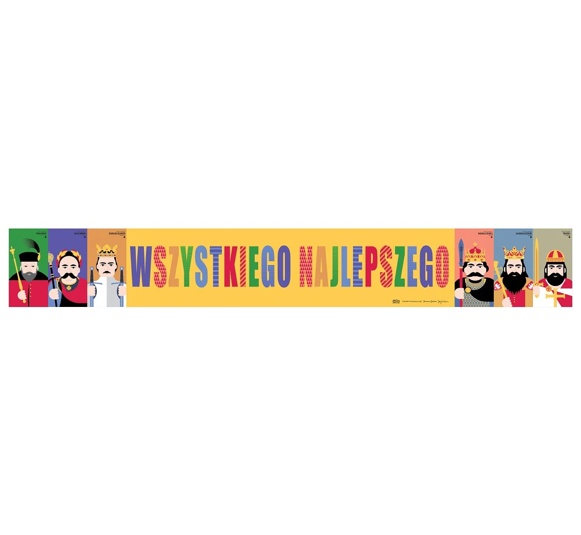 Royal Party " banner with inscription "Wszystkiego Najlepszego", 185 cm EOL