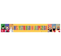Royal Party " banner with inscription "Wszystkiego Najlepszego", 185 cm EOL