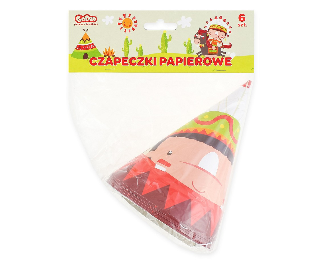 Paper hats "Indian Party", 6 pcs EOL