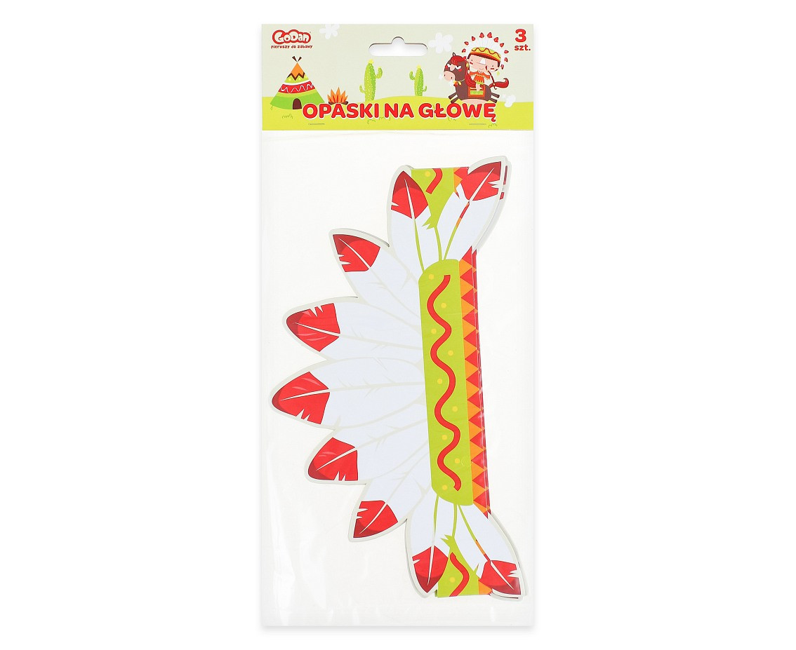 Paper headpiece "Indian Party", 3 pcs EOL