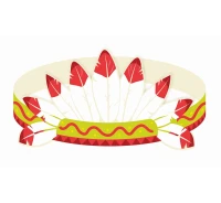 Paper headpiece "Indian Party", 3 pcs EOL