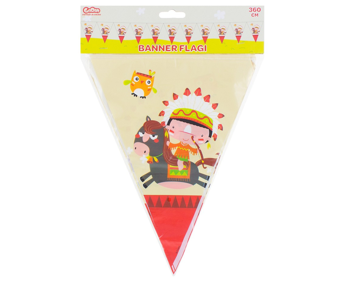 Flag banner "Indian Party", length 360 cm, 11 flags EOL