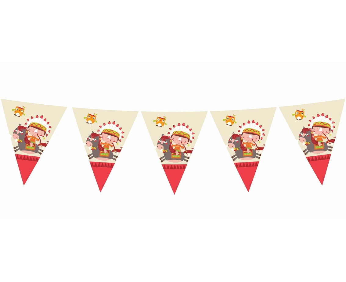 Flag banner "Indian Party", length 360 cm, 11 flags EOL