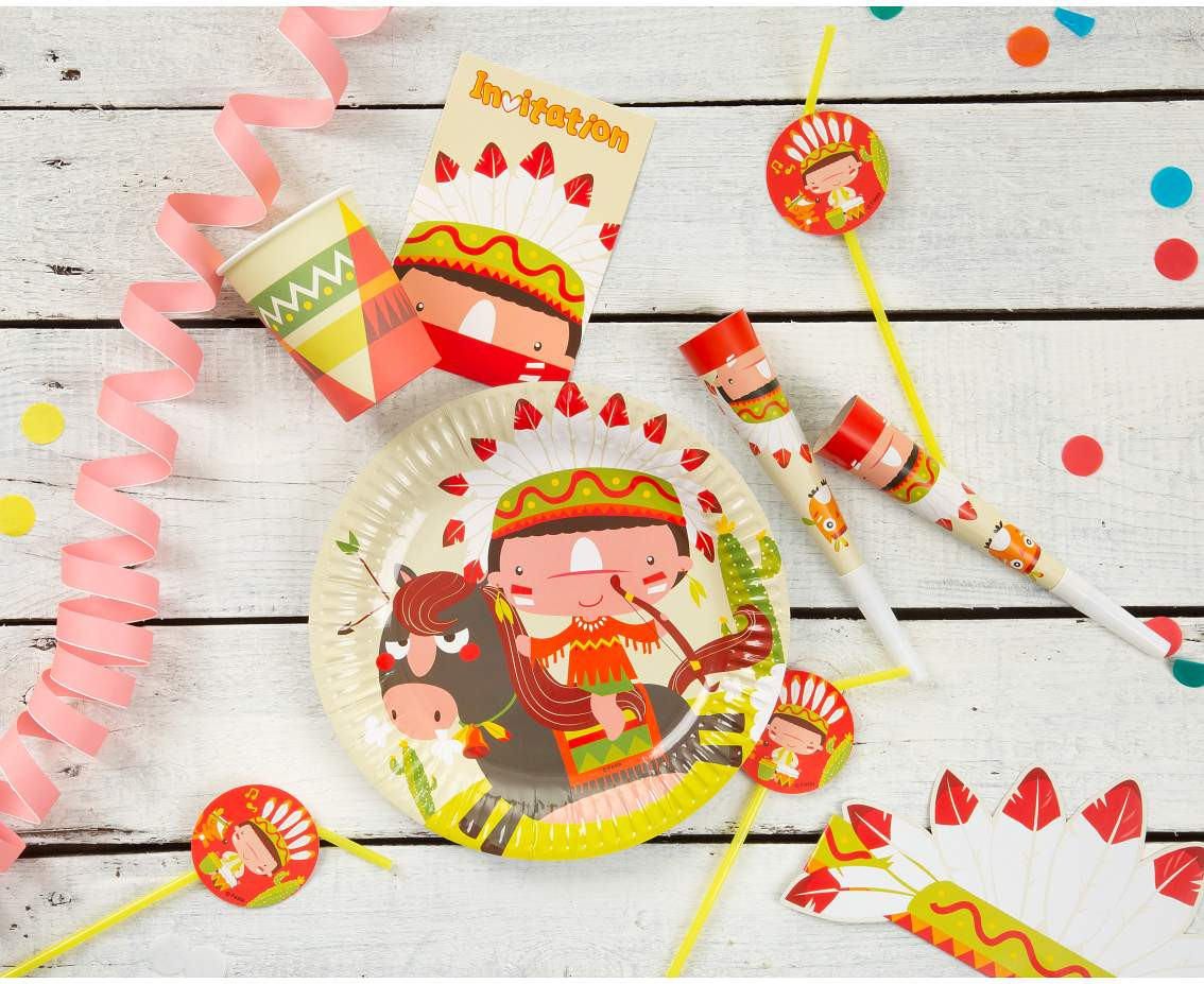 Invitation with envelopes "Indian Party", 6 pcs EOL