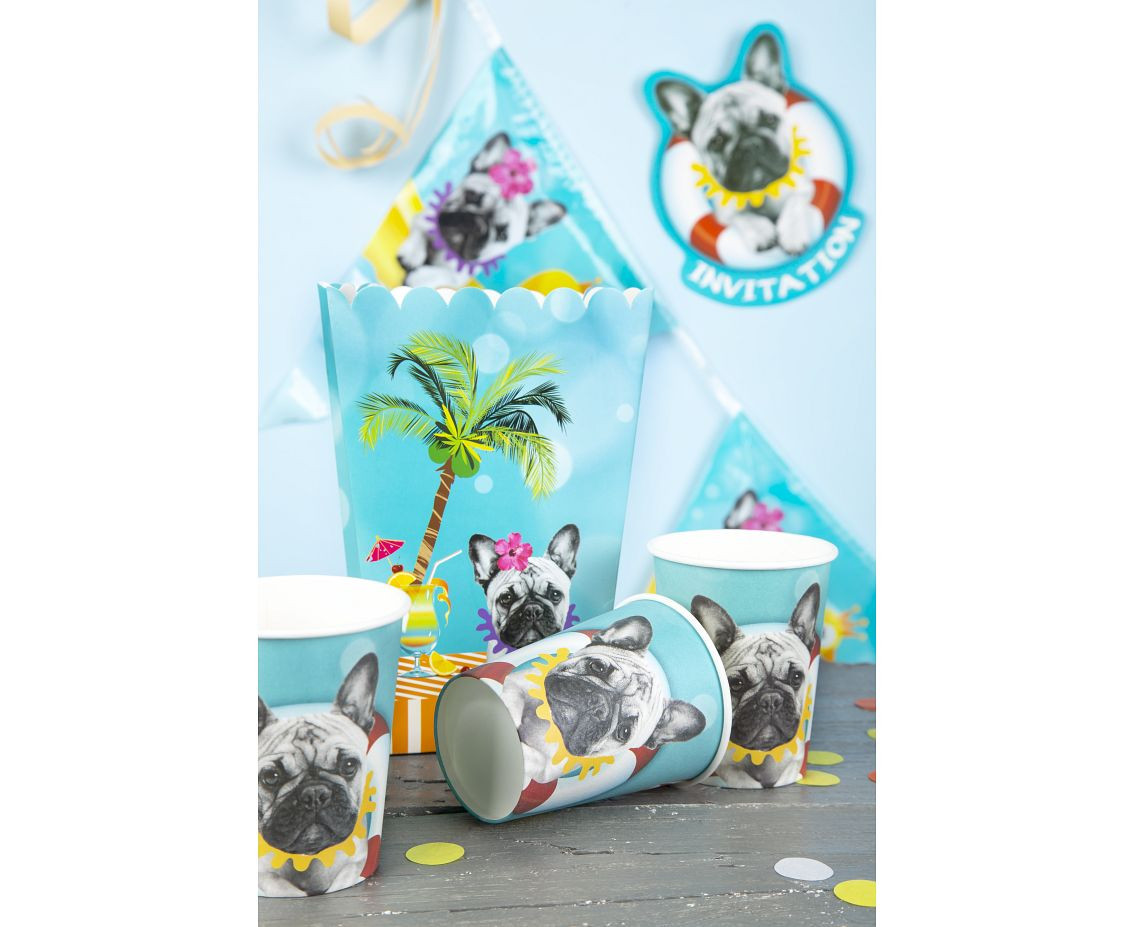 Invitations with envelopes dog, 6 pcs EOL