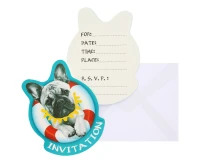 Invitations with envelopes dog, 6 pcs EOL