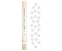 Confetti cannon Butterflies, paper, white / 60 cm
